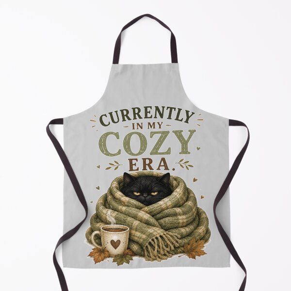 Item preview, Currently in My Cozy Era | Black Cat Wrapped in a Giant Scarf designed and sold by UUniqueIImprint.
