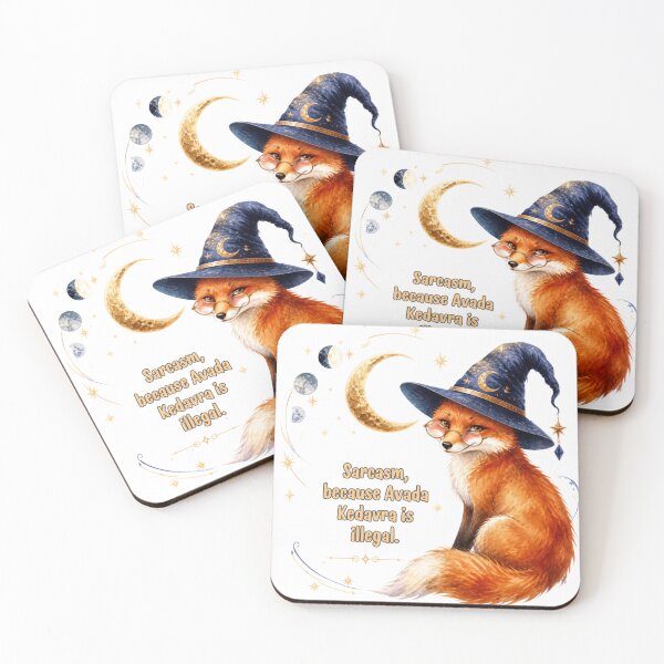 Item preview, Sarcasm Because Avada Kedavra Is Illegal - Wizard Fox Funny Magic Quote designed and sold by Marukami99.