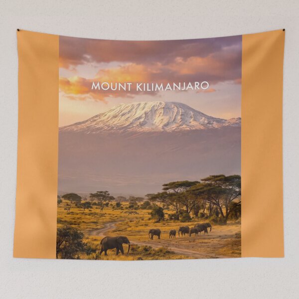 Item preview, Mount Kilimanjaro Modern Travel Poster designed and sold by travelwitheric.