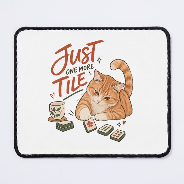 Item preview, Just One More Tile – Funny Cat Mahjong Game Night designed and sold by Doodle Souq.