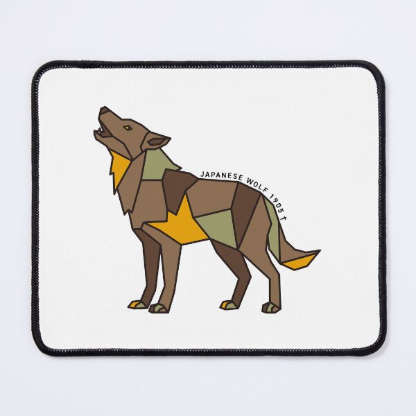Item preview, Geometric Japanese Wolf - Orange Accent designed and sold by AnimalsKnowAll.