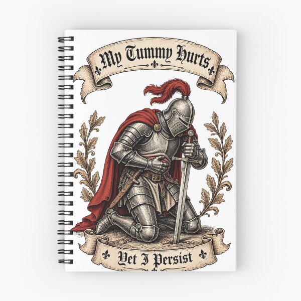 Item preview, My Tummy Hurts Yet I Persist - Medieval Knight Funny Chronic Pain designed and sold by Neurospicy Trolls.