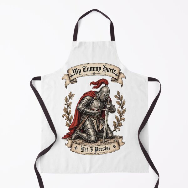 Item preview, My Tummy Hurts Yet I Persist - Medieval Knight Funny Chronic Pain designed and sold by Neurospicy Trolls.