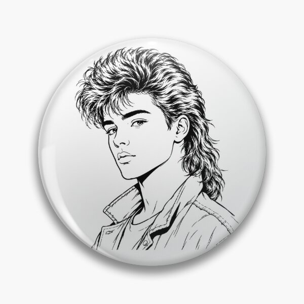 Item preview, Retro Man with Voluminous Mullet Hair designed and sold by PixelBlob.