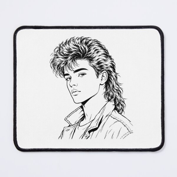 Item preview, Retro Man with Voluminous Mullet Hair designed and sold by PixelBlob.