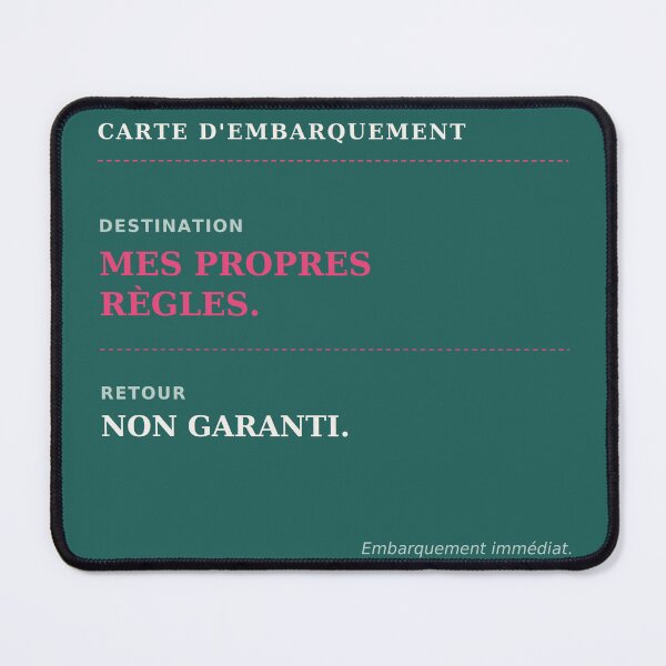 Item preview, Boarding pass, destination my own rules, return not guaranteed - Humorous quote designed and sold by VYNCERA.