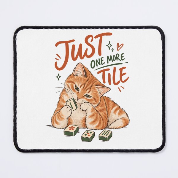 Item preview, Just One More Tile – Funny Cat Mahjong Game Night designed and sold by Doodle Souq.