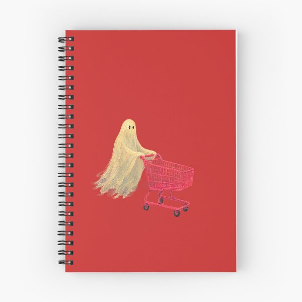 Item preview, Spooky Grocery Run - Cute Sheet Ghost Pushing Red Shopping Cart  designed and sold by Creatby7030.