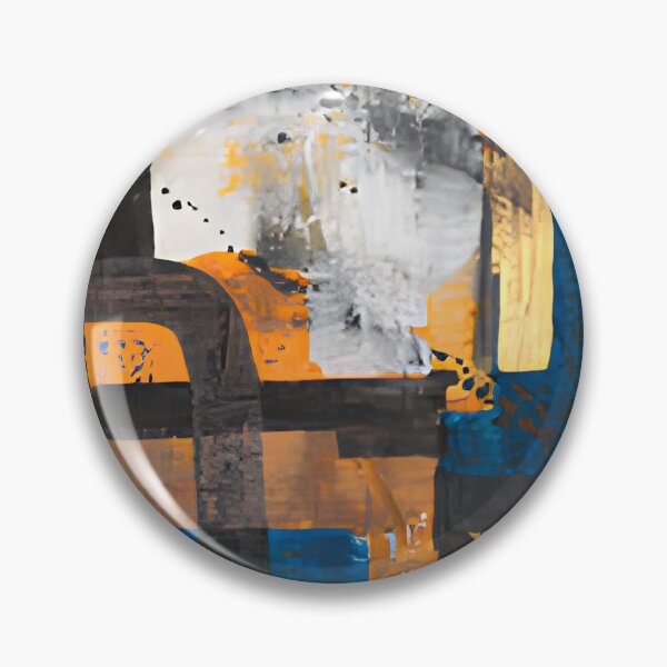 Item preview, Modern Cobalt Blue and Mustard Orange Abstract Expressionism Wall Art designed and sold by LuxocaDesigns24.