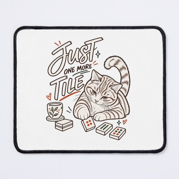 Item preview, Just One More Tile – Funny Cat Mahjong Game Night designed and sold by Doodle Souq.