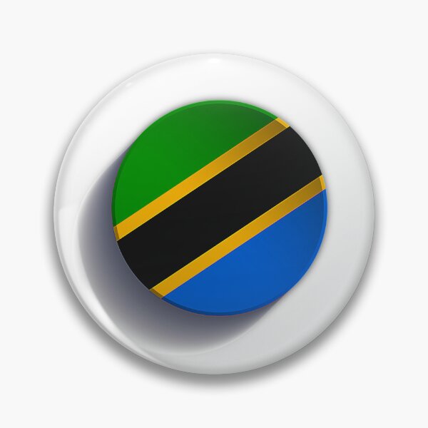 Item preview,  3D Tanzania Flag Badge - Isometric Cylindrical National Emblem  designed and sold by Creatby7030.