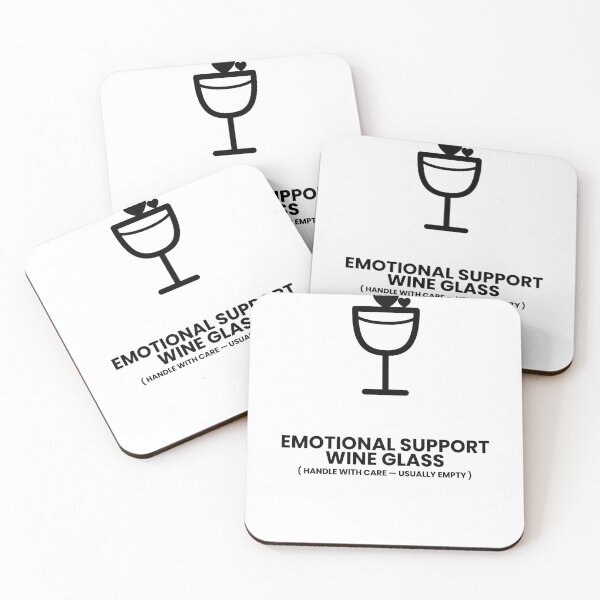 Item preview, Emotional Support Wine Glass — Funny Illustration designed and sold by Off Beat Tee Hut.