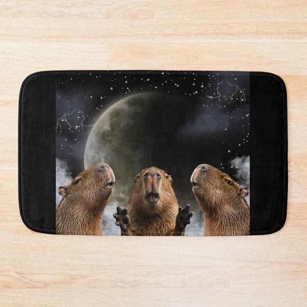 Item preview, Three Capybaras Howling At The Moon - Funny Cosmic Meme designed and sold by Neurospicy Trolls.