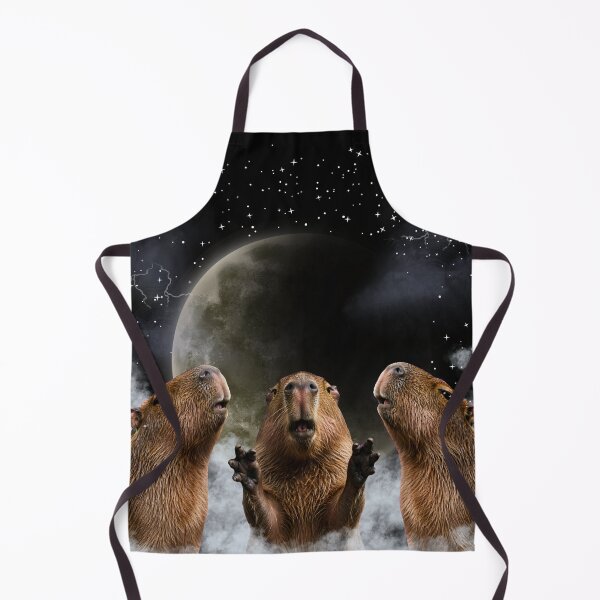 Item preview, Three Capybaras Howling At The Moon - Funny Cosmic Meme designed and sold by Neurospicy Trolls.
