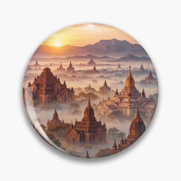 Artikelvorschau, Vintage-Reiseillustration aus Bagan, Myanmar entworfen und verkauft von Bomax121.