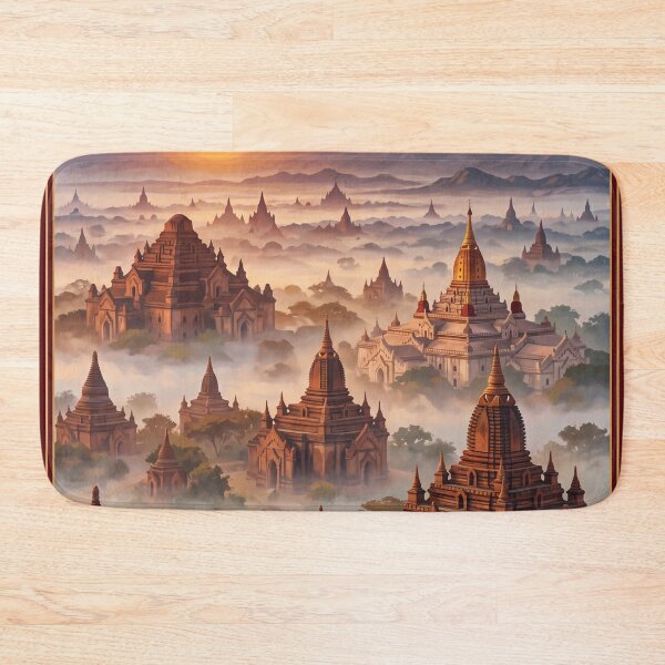Item preview, Bagan Myanmar Vintage Travel Illustration designed and sold by Bomax121.