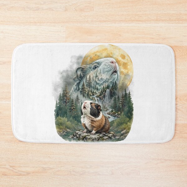 Item preview, Guinea Pig Howling At Moon - Double Exposure Forest Spirit designed and sold by Neurospicy Trolls.