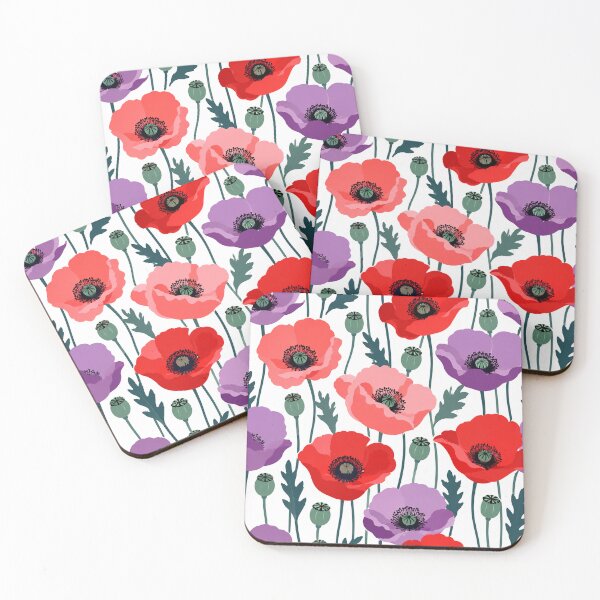 Item preview, Vibrant Red And Purple Poppy Pattern designed and sold by Owcomm.