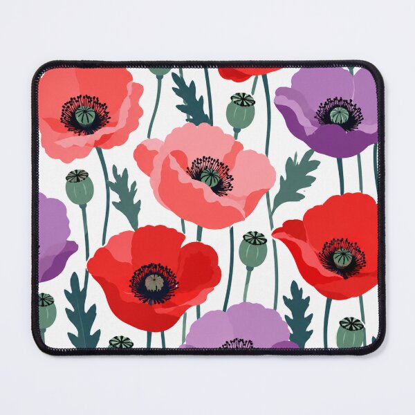 Item preview, Vibrant Red And Purple Poppy Pattern designed and sold by Owcomm.