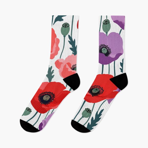 Item preview, Vibrant Red And Purple Poppy Pattern designed and sold by Owcomm.