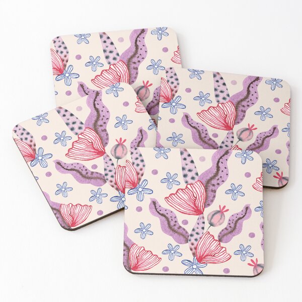 Item preview, Botanical Floral Pattern on Warm Beige Background designed and sold by White Rabbit Design .