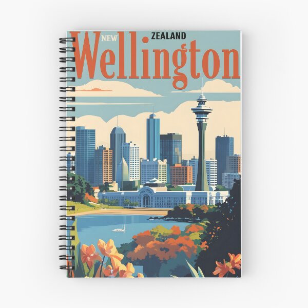 Item preview, Wellington New Zealand Vintage Travel Tourism designed and sold by TravelersGems.