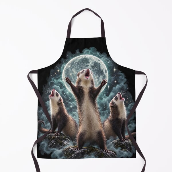 Item preview, Three Ferrets Howling At The Moon - Funny Cosmic Feral Meme designed and sold by Neurospicy Trolls.