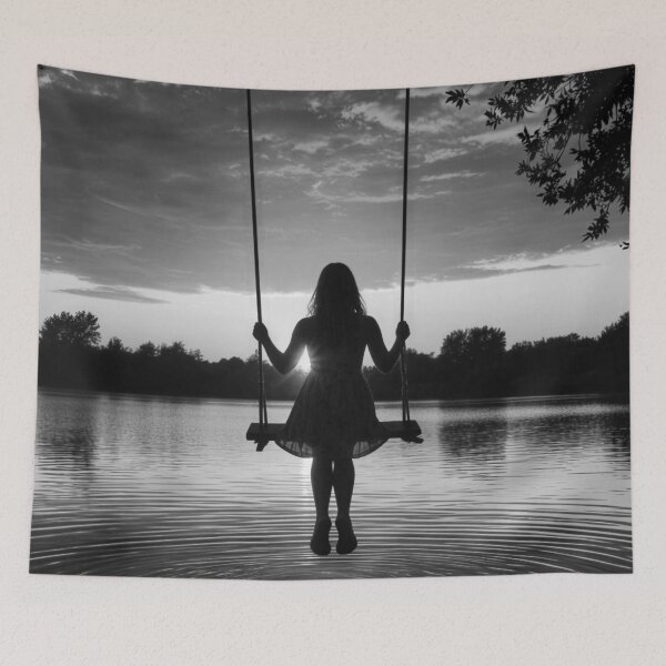 Item preview, Girl on a swing, sunset designed and sold by Astrid Arkhangelsky.