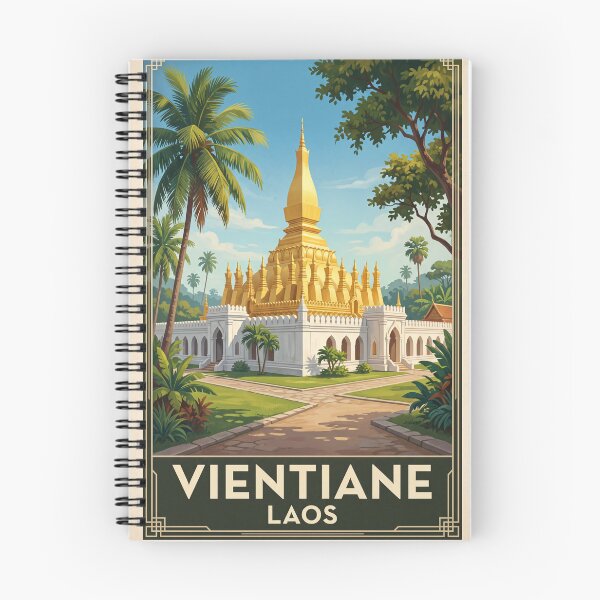 Item preview, Vientiane Laos Vintage Travel Illustration – Patuxai designed and sold by Bomax121.