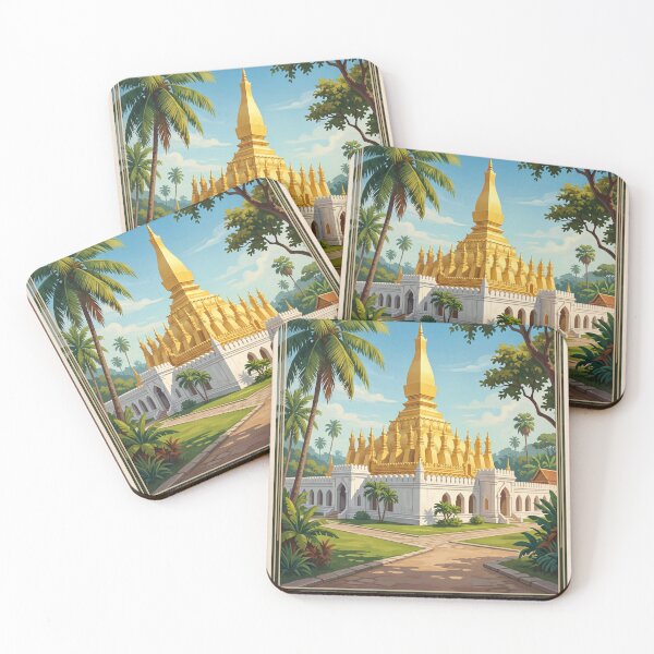 Item preview, Vientiane Laos Vintage Travel Illustration – Patuxai designed and sold by Bomax121.