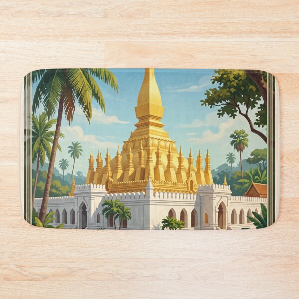 Item preview, Vientiane Laos Vintage Travel Illustration – Patuxai designed and sold by Bomax121.