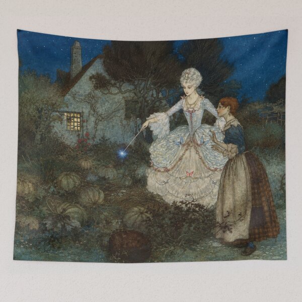 Item preview, Cinderella Fairy Tale Wall Art, Vintage Storybook Print, Edmund Dulac Illustration designed and sold by RickE.