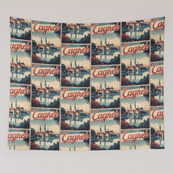 Item preview, Zagreb Croatia Vintage Travel Tourism designed and sold by TravelersGems.