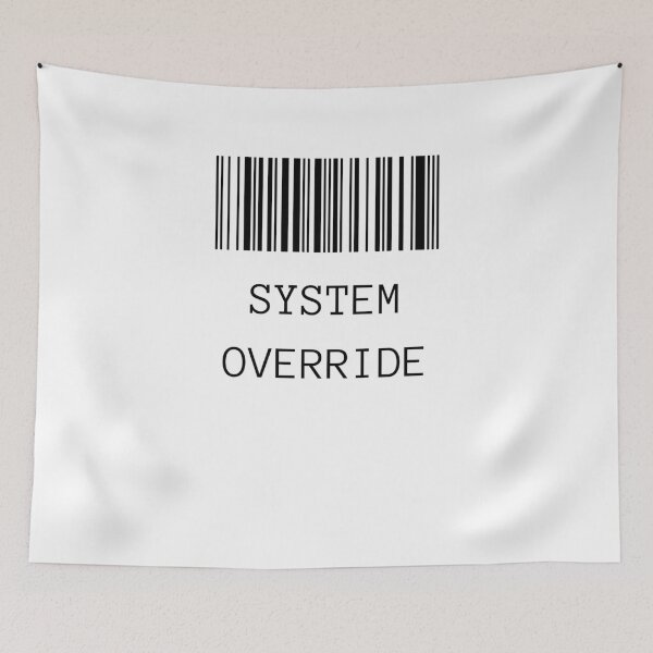 Item preview, Cyberpunk System Override Barcode Techwear T-Shirt designed and sold by ForgeAndFaith.