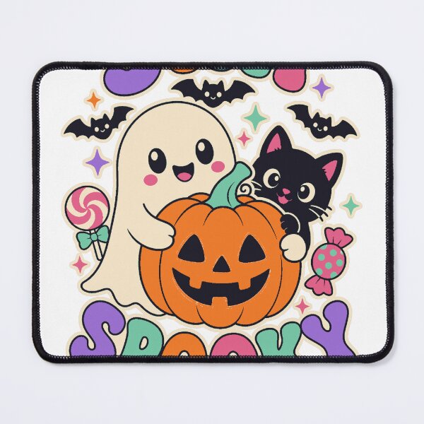 Item preview, Stay Spooky Kawaii Halloween Ghost, Black Cat & Pumpkin designed and sold by Tamarout.