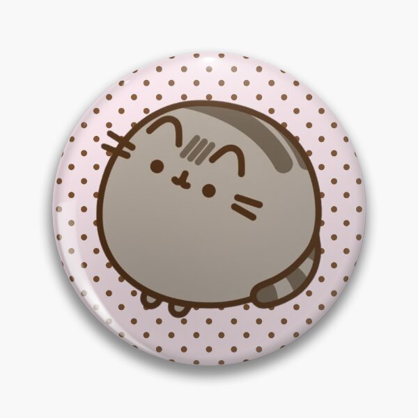 Item preview, Round Pusheen with polka dot background designed and sold by Sweet_Stickers.