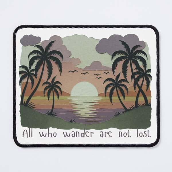 Item preview, All Who Wander Are Not Lost | Tropical Sunset Palm Tree Travel Art designed and sold by DonnaRaine.