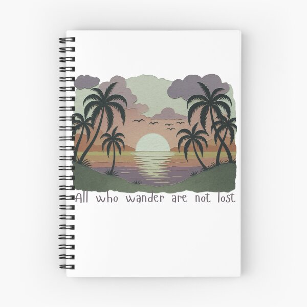 Item preview, All Who Wander Are Not Lost | Tropical Sunset Palm Tree Travel Art designed and sold by DonnaRaine.