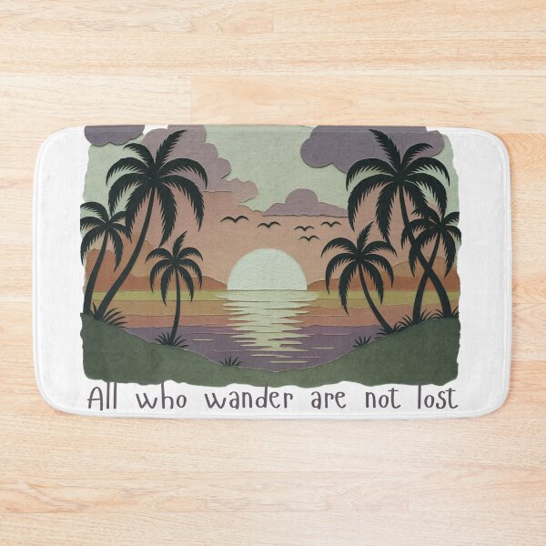 Item preview, All Who Wander Are Not Lost | Tropical Sunset Palm Tree Travel Art designed and sold by DonnaRaine.