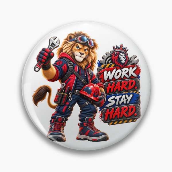 Item preview, Work Hard Stay Hard – Blue Collar Labor Day Lion - Funny Labor Day Worker Lion designed and sold by PRINYOS.