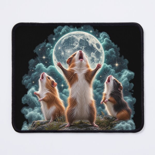 Item preview, Three Guinea Pigs Howling At The Moon - Funny Cosmic Meme designed and sold by Neurospicy Trolls.