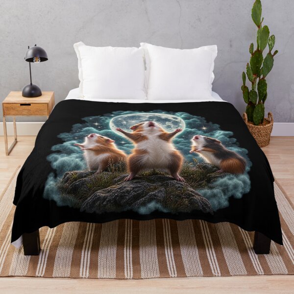 Item preview, Three Guinea Pigs Howling At The Moon - Funny Cosmic Meme designed and sold by Neurospicy Trolls.