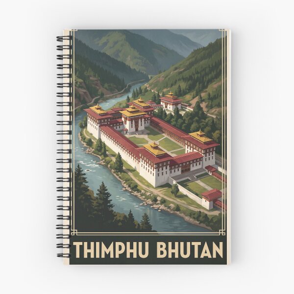Item preview, Thimphu Bhutan Vintage Travel Art – Buddha Dordenma & Himalayan Valley designed and sold by Bomax121.