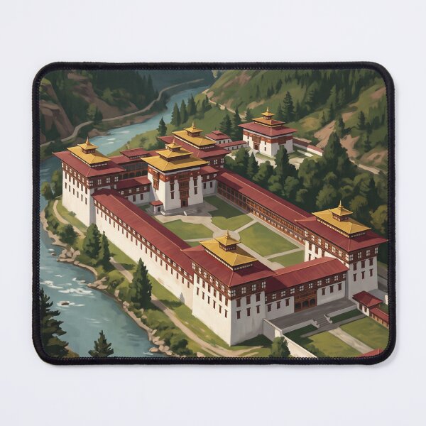 Item preview, Thimphu Bhutan Vintage Travel Art – Buddha Dordenma & Himalayan Valley designed and sold by Bomax121.