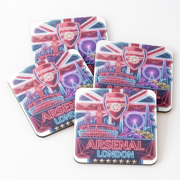 Item preview, Geometric Neon Arsenal Crest with London Landmarks designed and sold by annaarthk.