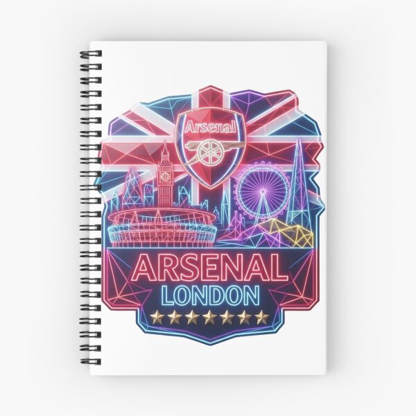 Item preview, Geometric Neon Arsenal Crest with London Landmarks designed and sold by annaarthk.