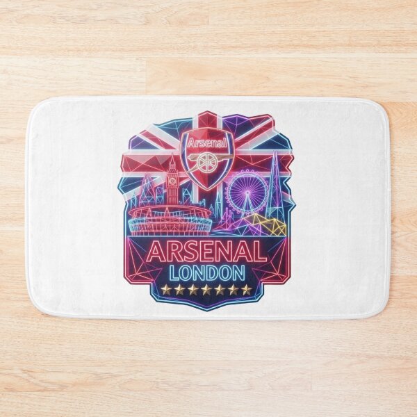 Item preview, Geometric Neon Arsenal Crest with London Landmarks designed and sold by annaarthk.