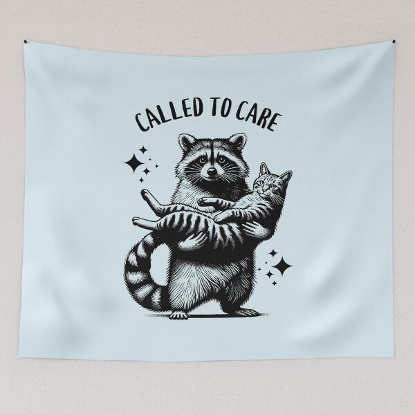Item preview, Called to Care Raccoon and Cat Animal Lover designed and sold by Sachie's Studio.
