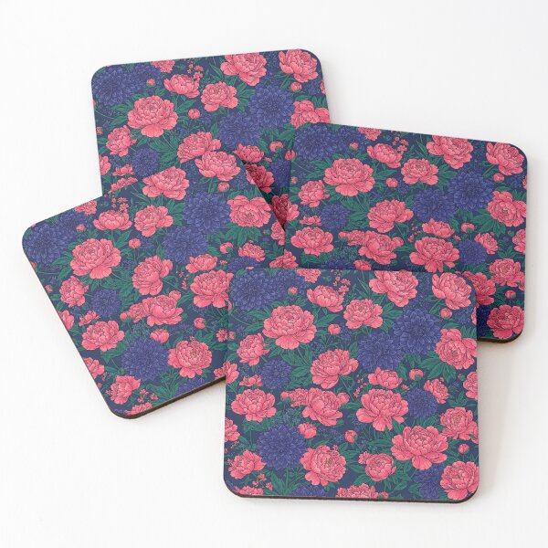 Item preview, Dark Floral Peony And Dahlia Garden Pattern designed and sold by Owcomm.