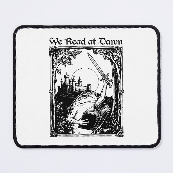 Item preview, We Read At Dawn Bookish Sword Frog Reader Art designed and sold by MelBarrerahh.